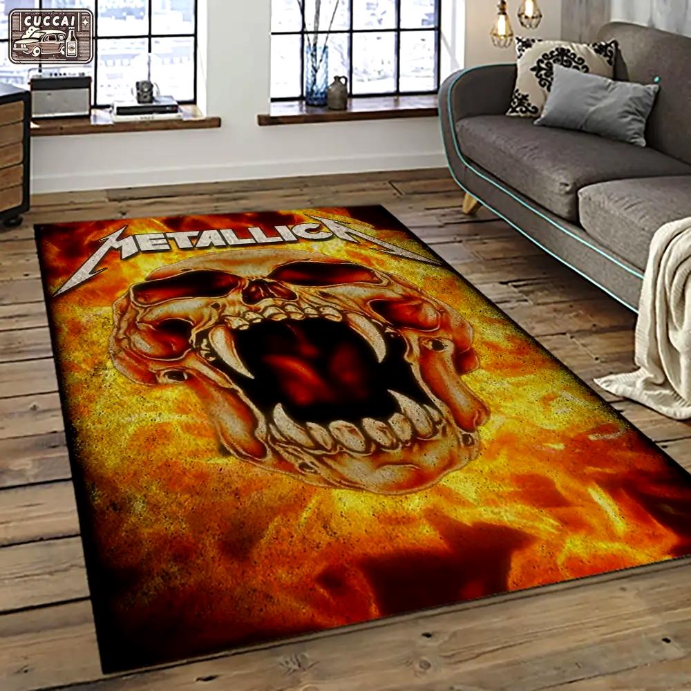 Band metallica music carpet rectangle area rug for living room bedroom decor ma70 Rectangle Rug