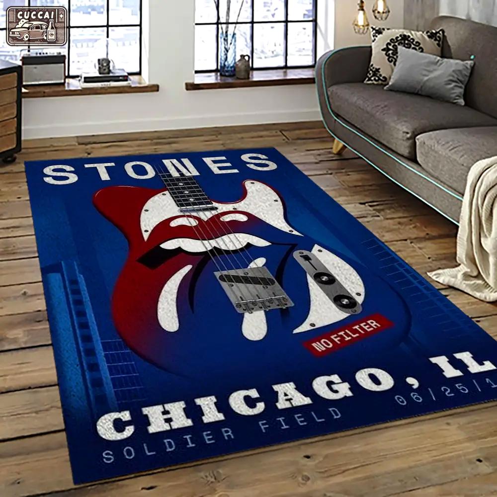 Band the rolling stones music carpet rectangle area rug for living room bedroom decor trs40 Rectangle Rug
