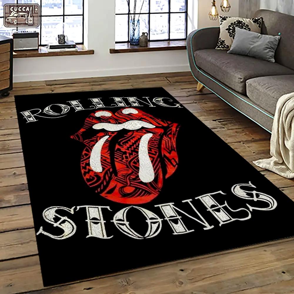 Band the rolling stones music carpet rectangle area rug for living room bedroom decor trs72 Rectangle Rug
