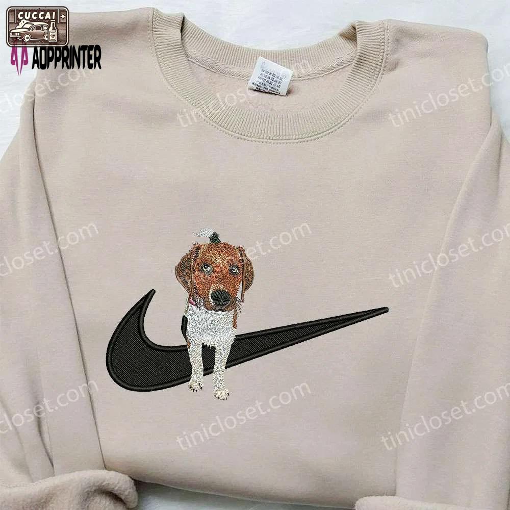 Beagle dog x nike embroidered shirt: animal-themed custom nike apparel Embroidered Shirt