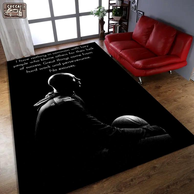 Bean bryant rug bean bryant quote basketball legend floor mat carpet sport decor Rectangle Rug