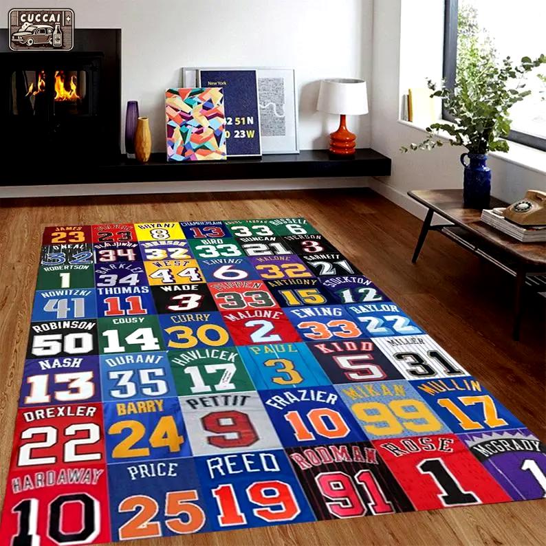 Bean rug sports station area rug legend are forever rug sport art floor carpet sport room carpet decor Rectangle Rug