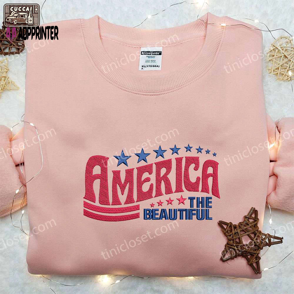 Beautiful america embroidered shirt: best patriotic gift for national day show your pride! Embroidered Shirt