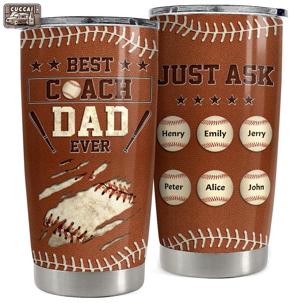 Best coach dad ever personalized tumbler cup Personalized Tumbler
