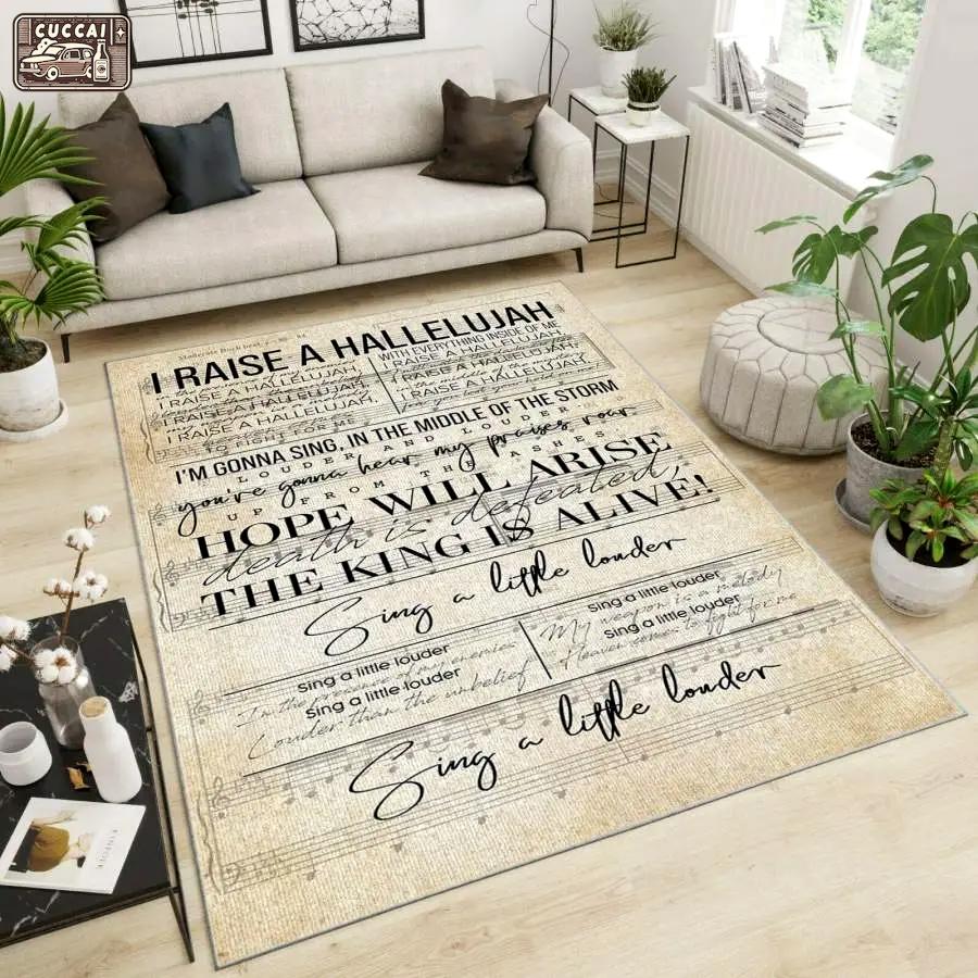 Bethel music area rug living room rug home decor home decor bedroom living room decor Rectangle Rug