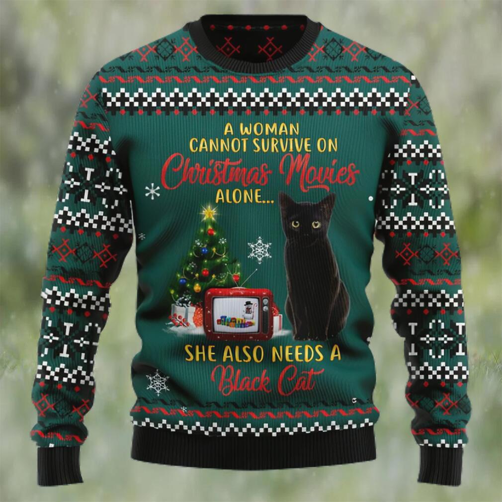Black cat christmas movie ugly christmas sweater Christmas Ugly Sweater