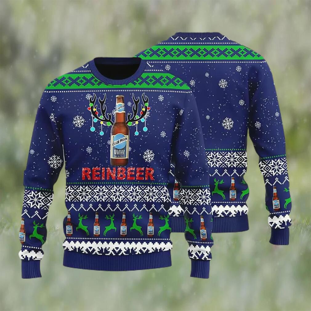 Blue moon reinbeer beer ugly christmas sweater, faux wool sweater, international beer day, gifts for beer lovers, best christmas gifts for 2022 ? prinvity Christmas Ugly Sweater