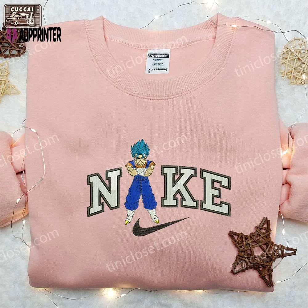 Blue vegito x nike embroidered sweatshirt – dragon ball & nike inspired shirt Embroidered Shirt