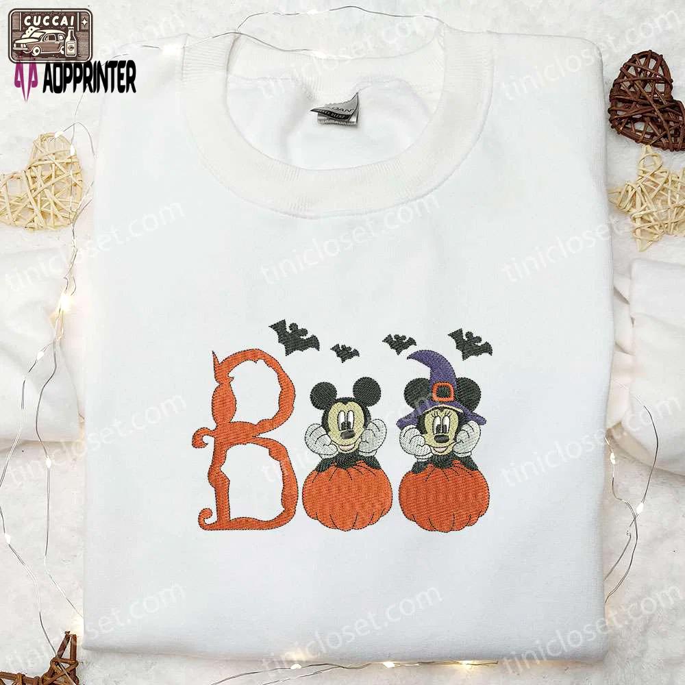 Boo mickey minnie embroidered shirt – disney halloween gift idea Embroidered Shirt