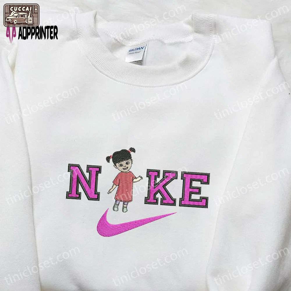 Boo x nike cartoon hoodie & monsters inc shirt: embroidered nike inspired apparel Embroidered Shirt