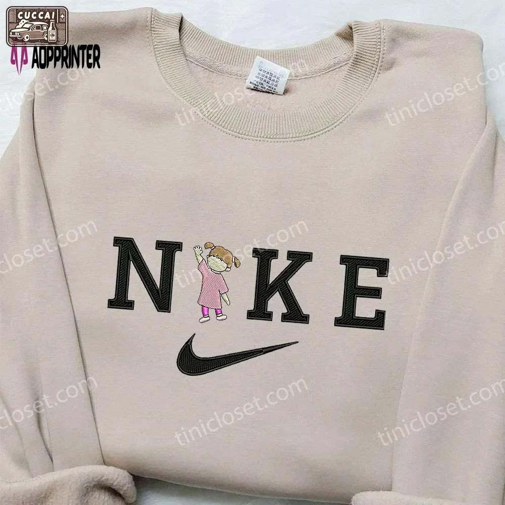 Boo x nike embroidered sweatshirt monsters inc disney shirt nike inspired embroidery Embroidered Shirt