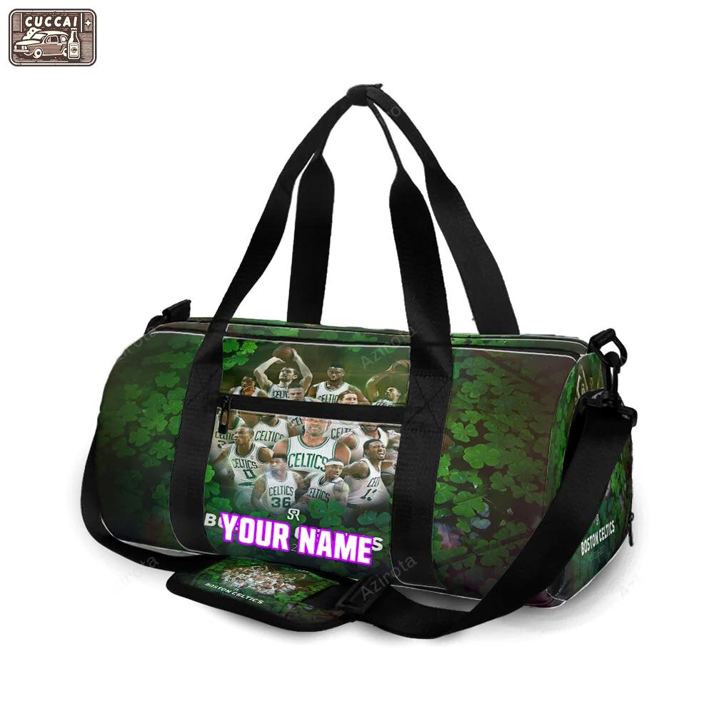 Boston celtics all players clover green personalized name travel bag gym bag 487 Travel Bag