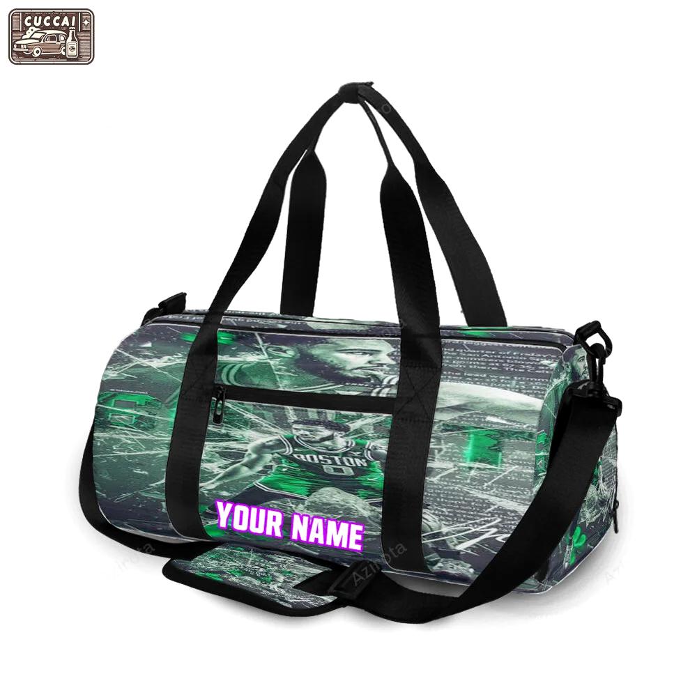 Boston celtics jayson tatum crack glass personalized name travel bag gym bag 665 Travel Bag