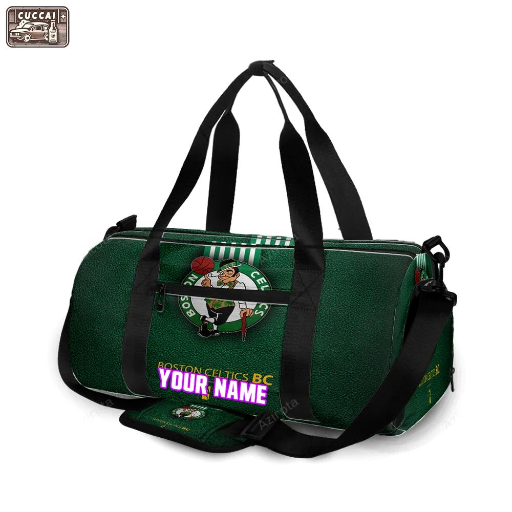 Boston celtics leather green personalized name travel bag gym bag 109 Travel Bag