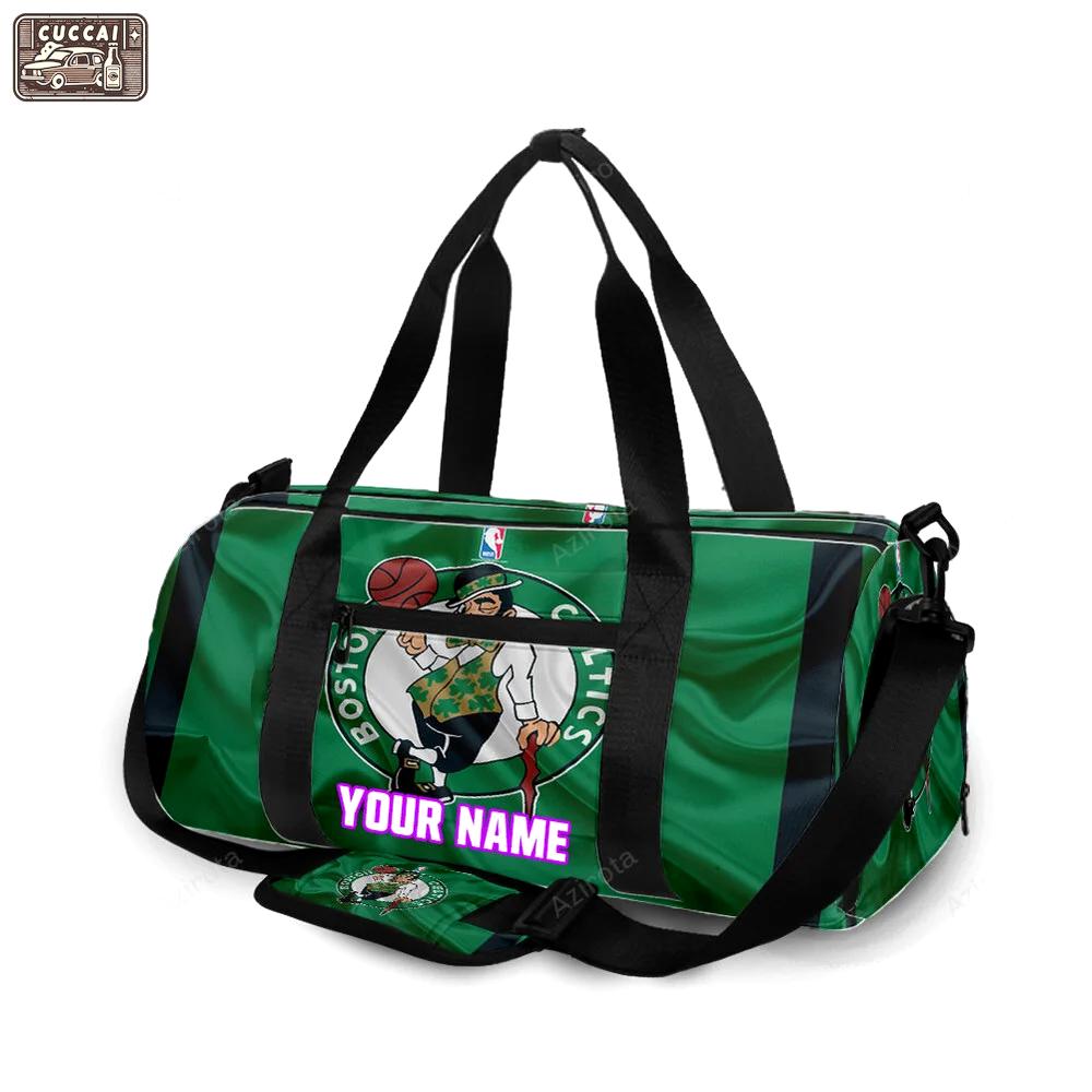 Boston celtics silk green personalized name travel bag gym bag 1237 Travel Bag