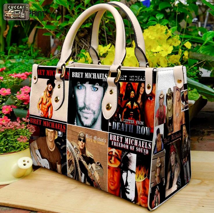 Bret michaels 1 leather handbag for women gift 2381 Women Leather Hand Bag
