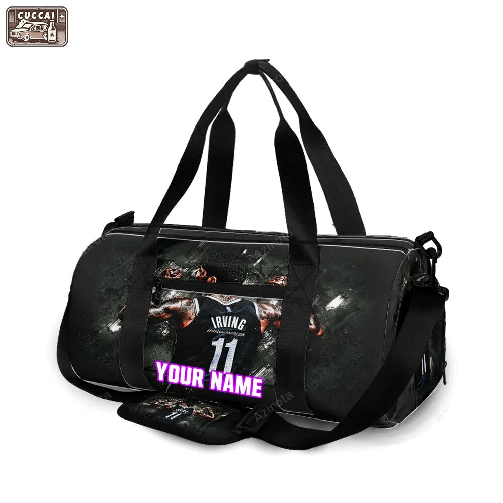 Brooklyn nets kyrie irving6 personalized name travel bag gym bag 641 Travel Bag