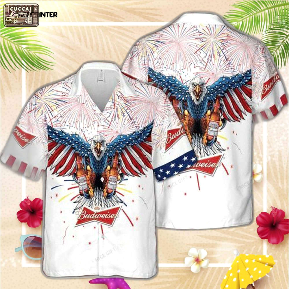 Budweiser 4th of july hawaiian shirt for men women Hawaii Shirt