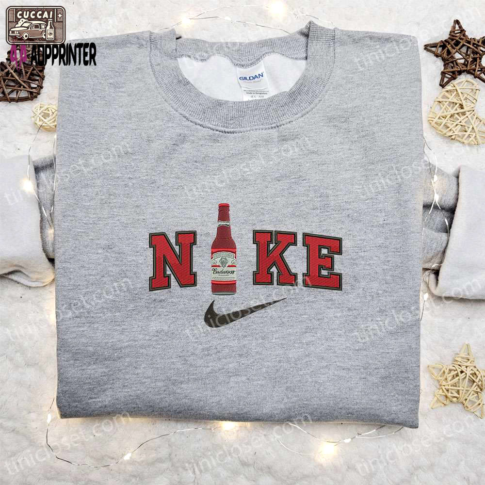 Budweiser x nike embroidered shirt: best nike inspired birthday gift Embroidered Shirt