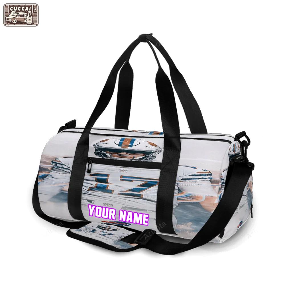 Buffalo bills 17 josh allen v5 personalized name travel bag gym bag 1952 Travel Bag