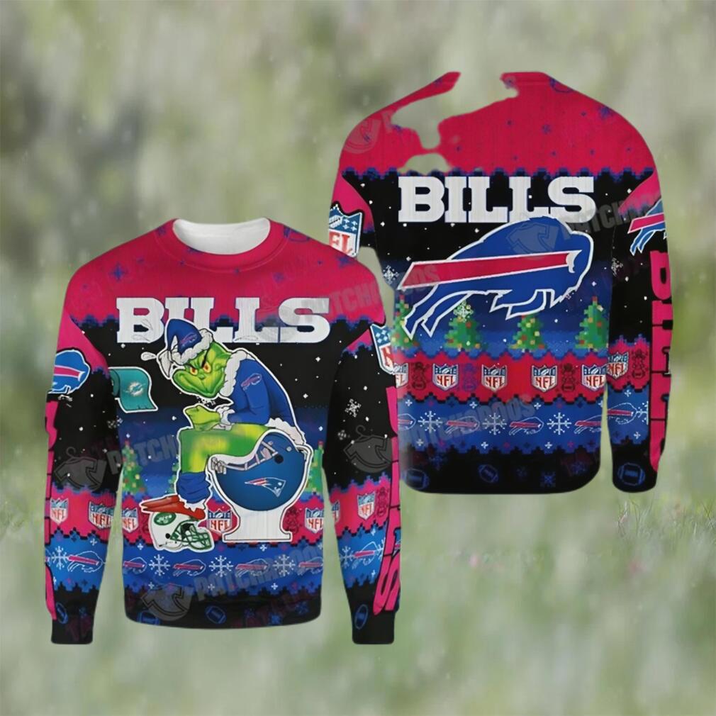 Buffalo bills grinch toilet 3d ugly christmas sweater nfl fan gift Christmas Ugly Sweater