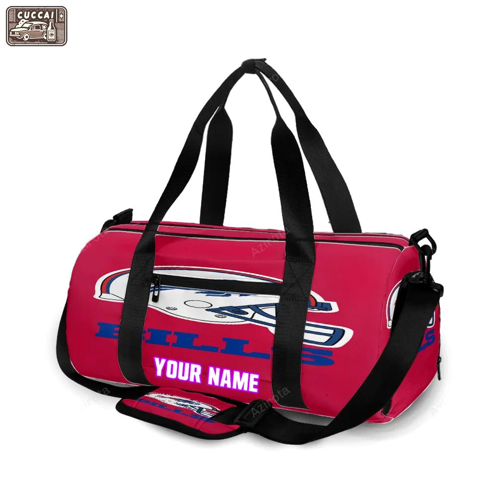 Buffalo bills helmet logo personalized name travel bag gym bag 458 Travel Bag