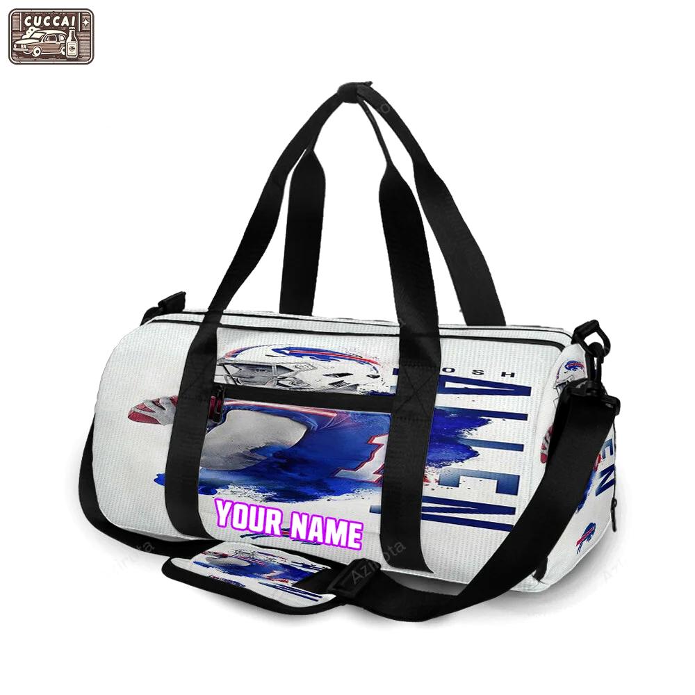 Buffalo bills josh allen v10 personalized name travel bag gym bag 33 Travel Bag