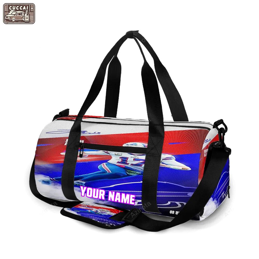 Buffalo bills josh allen v17 personalized name travel bag gym bag 179 Travel Bag