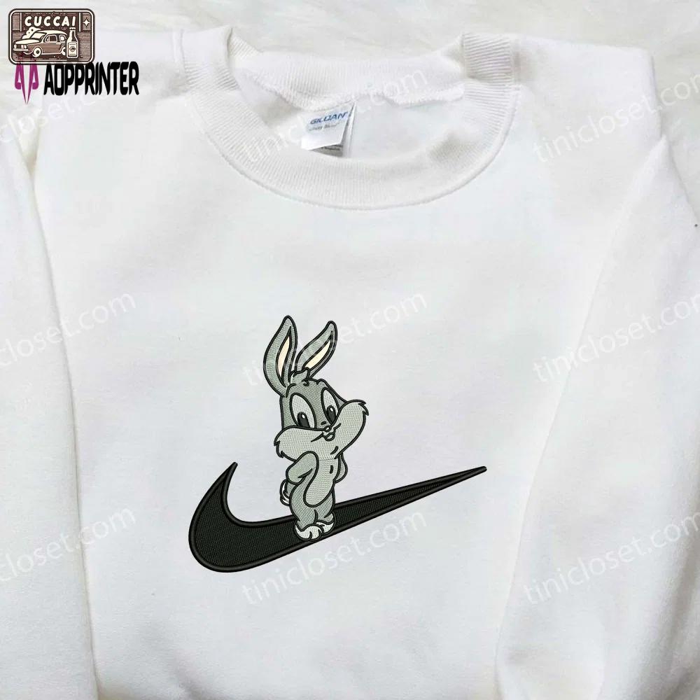 Bugs bunny baby x nike embroidered shirt – cartoon nike shirt Embroidered Shirt