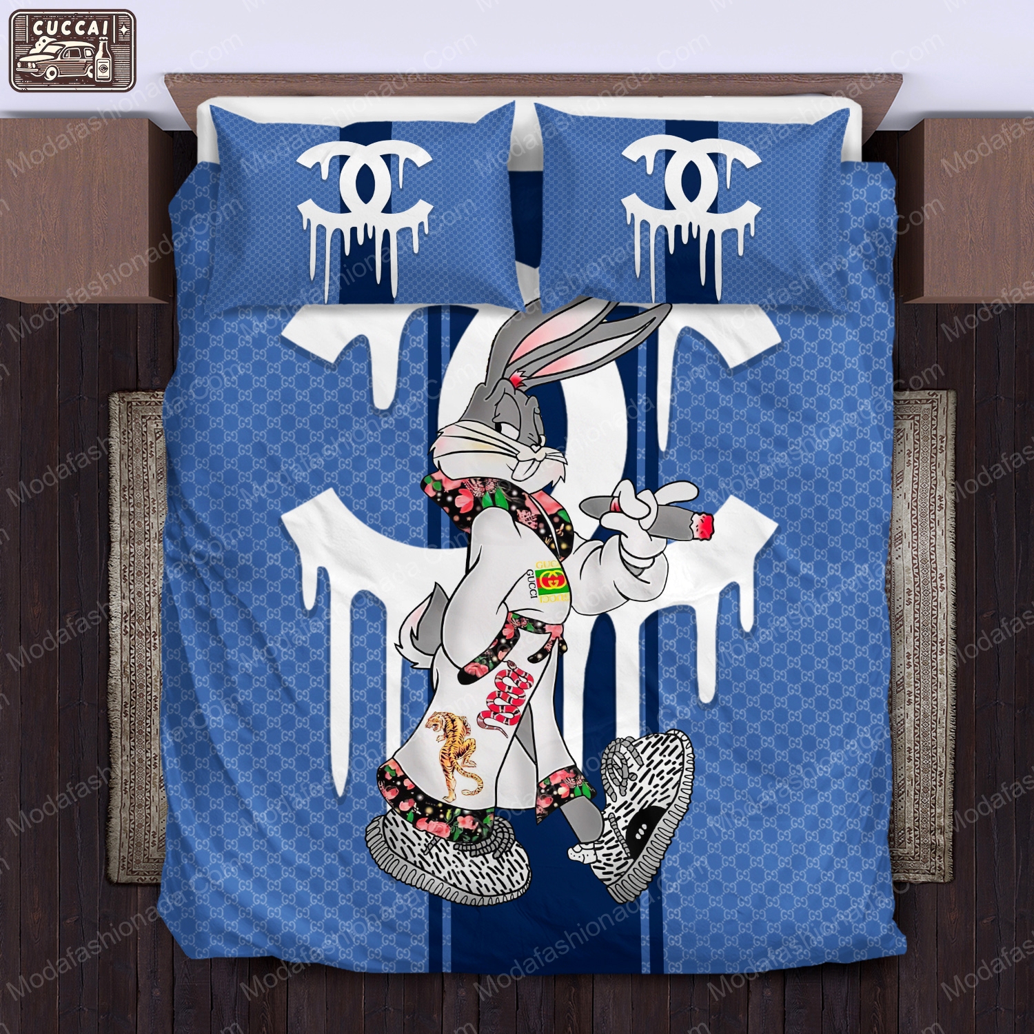 Bugs bunny guccitype logo type 2273 Bedding Sets home decor bed linen bedspread premium fashion brand bedclothes blankets hyperbeast Bedroom duvet covers sheets luxury ideas