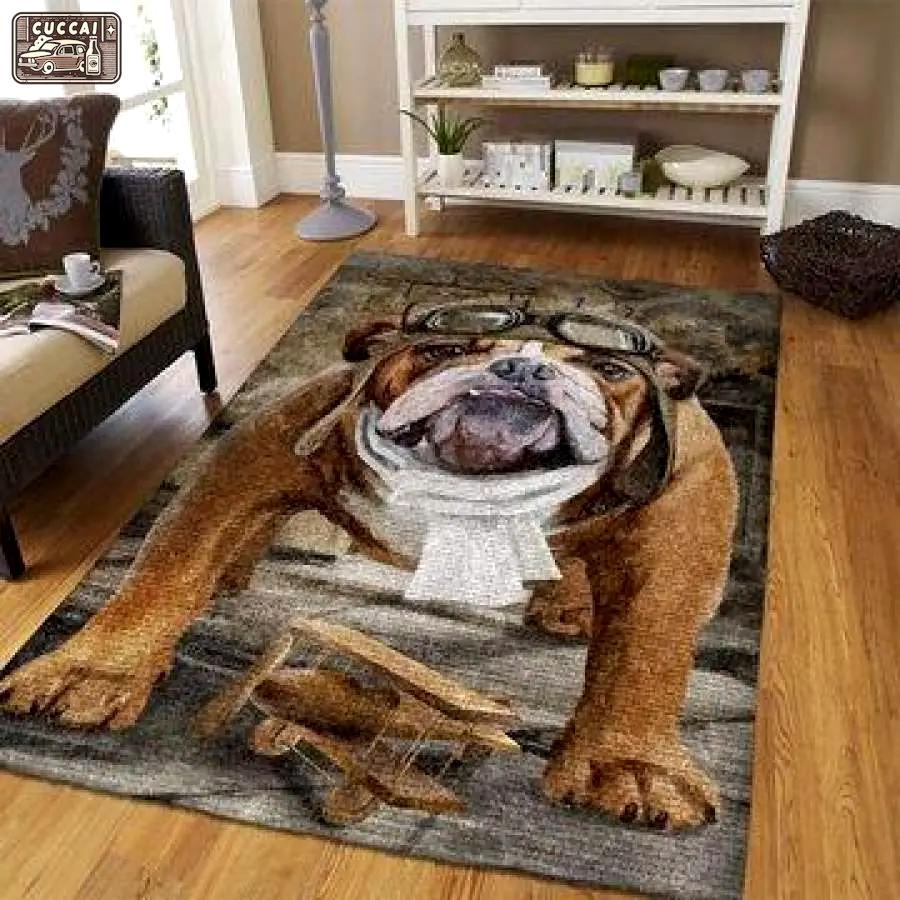 Bulldog rug living room rug home decor room carpet sport  area floor home decor Rectangle Rug