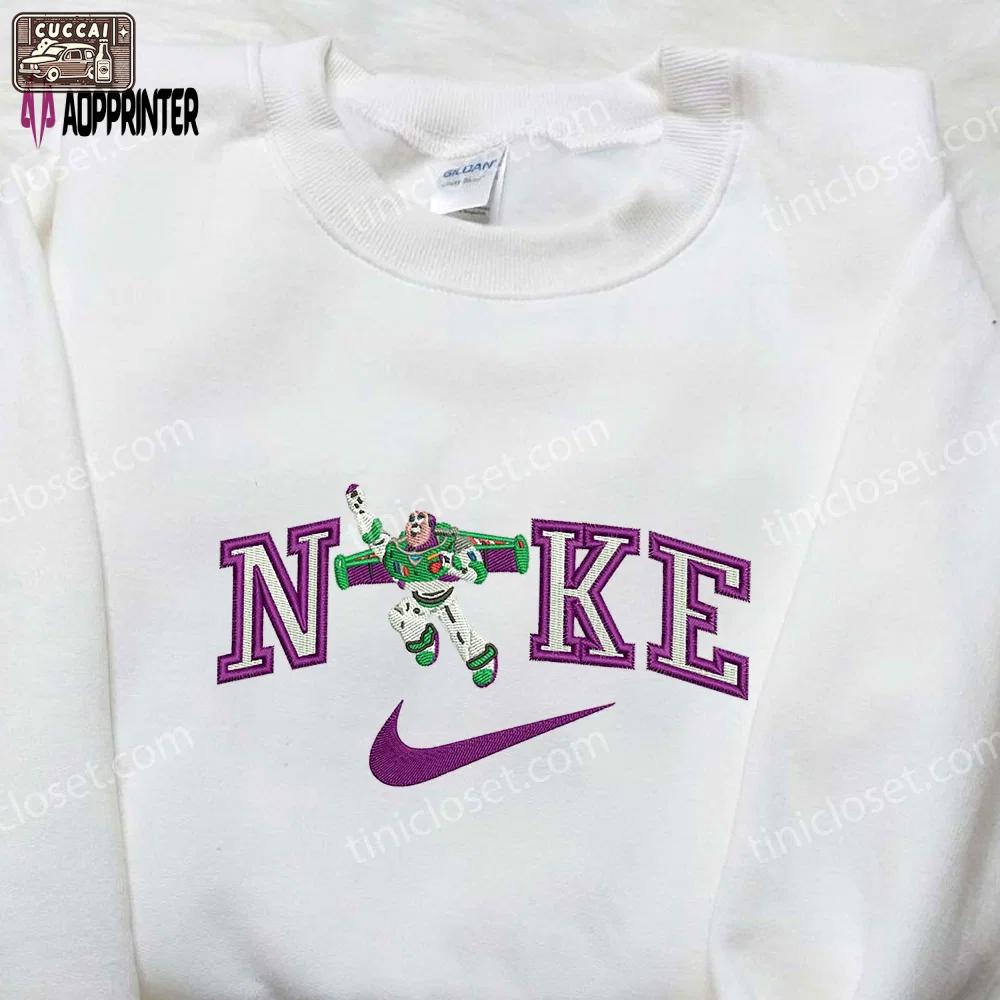 Buzz lightyear fly x nike embroidered shirt – cartoon & nike embroidery Embroidered Shirt