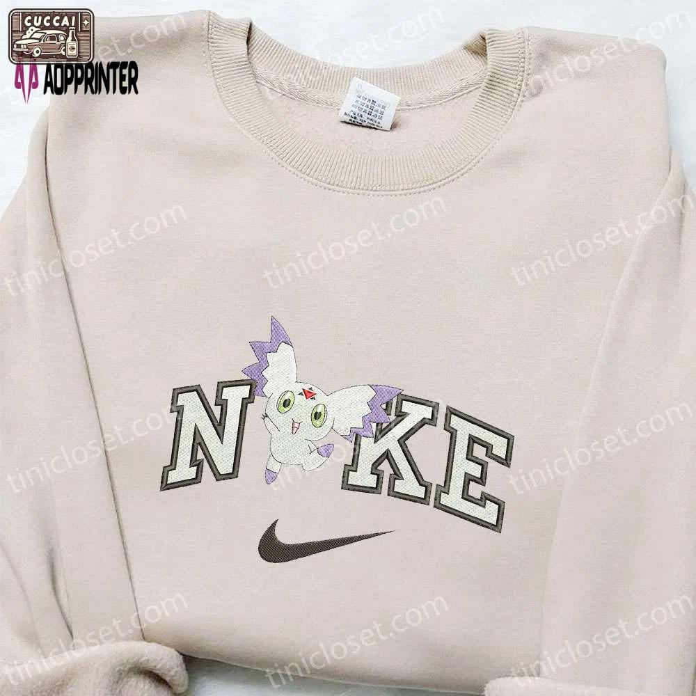Calumon x nike anime embroidered shirt – digimon inspired unique design Embroidered Shirt