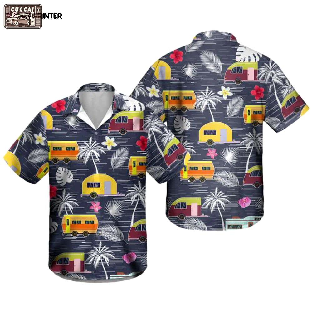 Camper tropical hawaiian shirt summer gift 2023 camping shirt Hawaii Shirt