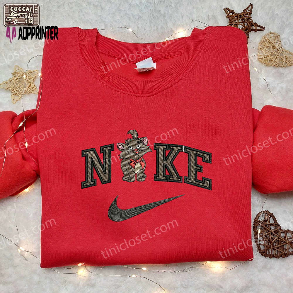 Cat cartoon x nike embroidered shirt – custom cartoon design for nike shirt Embroidered Shirt