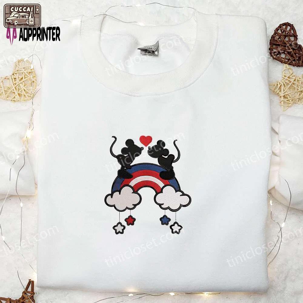 Celebrate 4th of july with disney mouse embroidered shirt – best patriotic gift! Embroidered Shirt