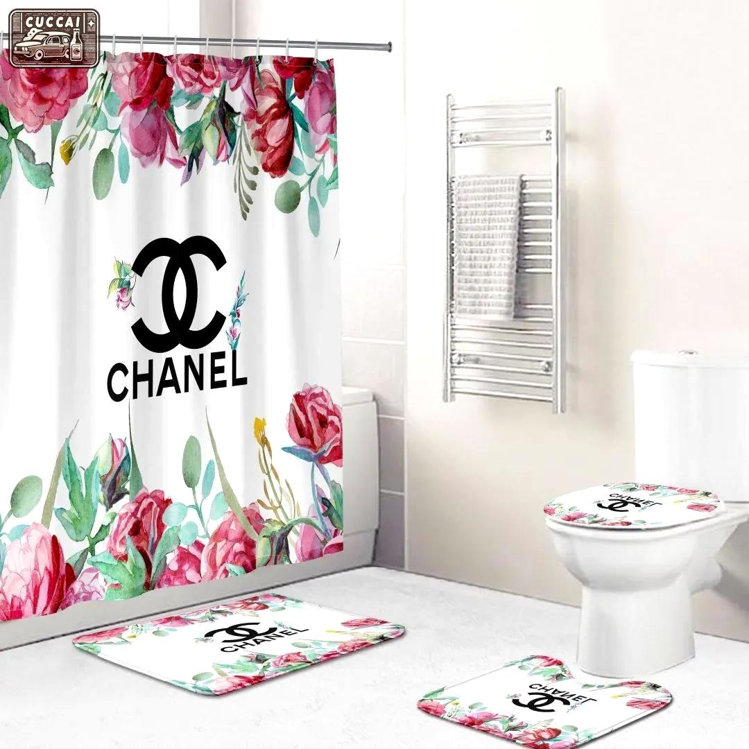 Chanel bath mat hypebeast bathroom sets home decor luxury fashion brand Bathroom Set