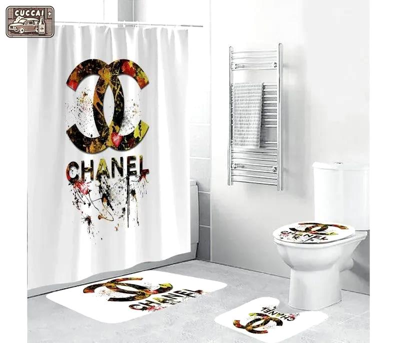 Chanel bathroom set luxury fashion brand home decor bath mat hypebeast Bathroom Set