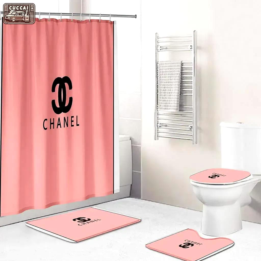 Chanel black logo pinky fashion limited luxury brand bathroom set home decor Bathroom Set