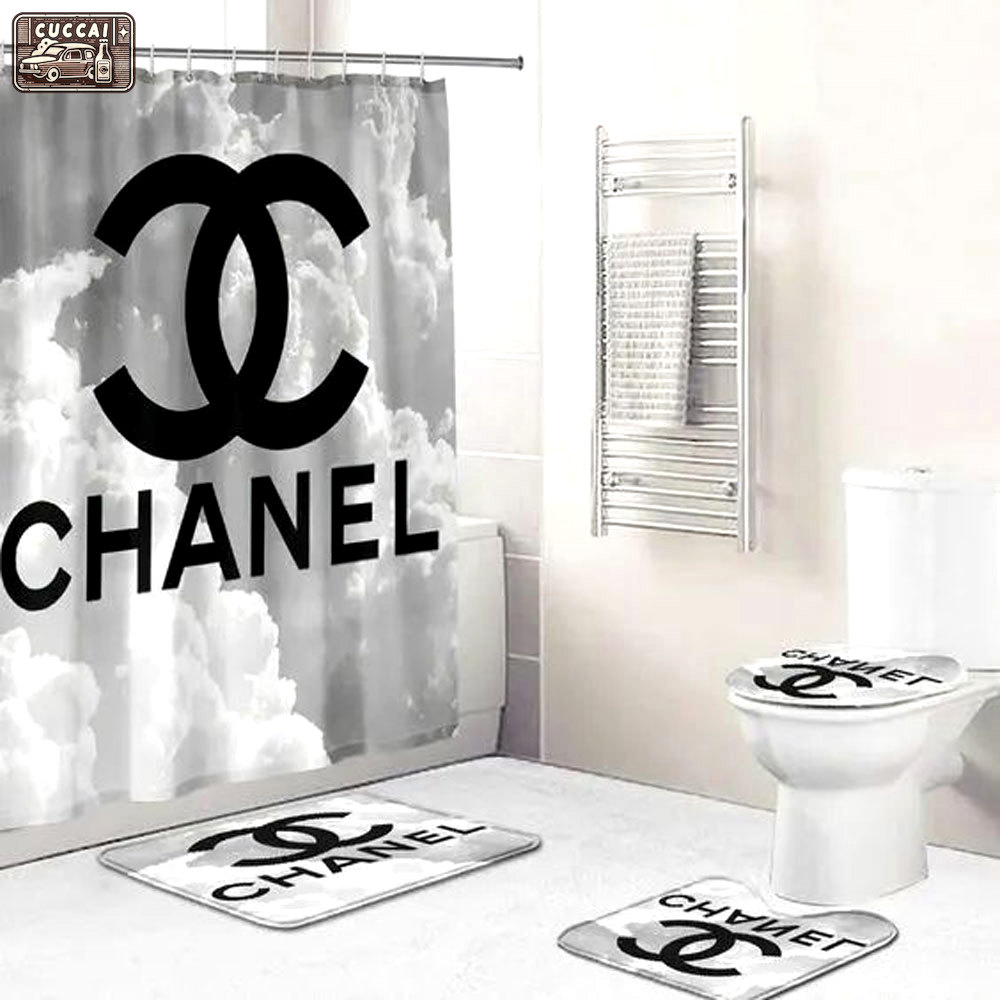 Chanel cloudy bath mat luxury fashion brand home decor bathroom sets hypebeast Bathroom Set