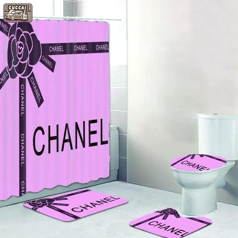 Chanel luxury fashion brand bathroom sets bath mat home decor hypebeast Bathroom Set