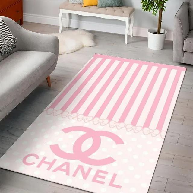 Chanel pinky beauty logo type 523. Upgrade Your Living Room with Luxury Home Decor: Area Carpets, Floor Decor, Door Mats, and Hot Gift Items with style a High-End Fashion Brand Rectangle Rug