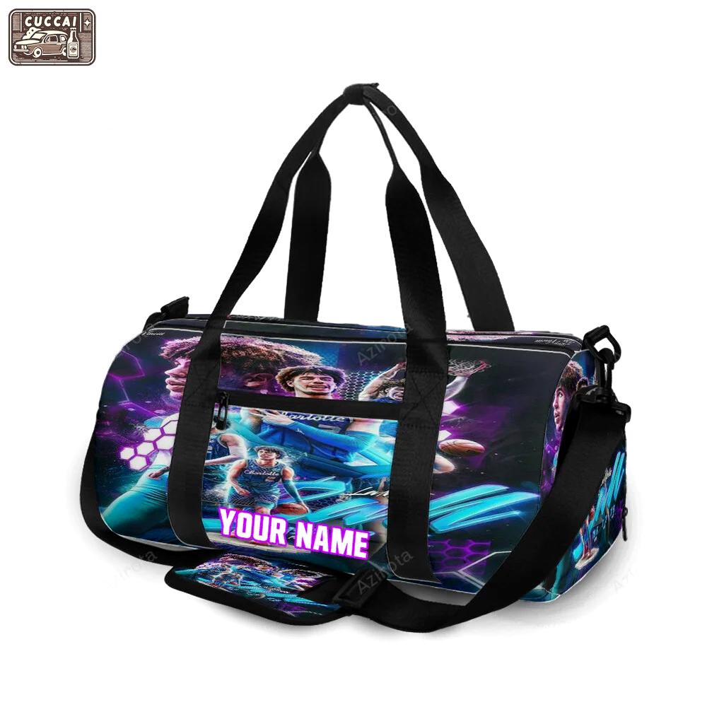 Charlotte hornets lamelo ball8 personalized name travel bag gym bag 1674 Travel Bag