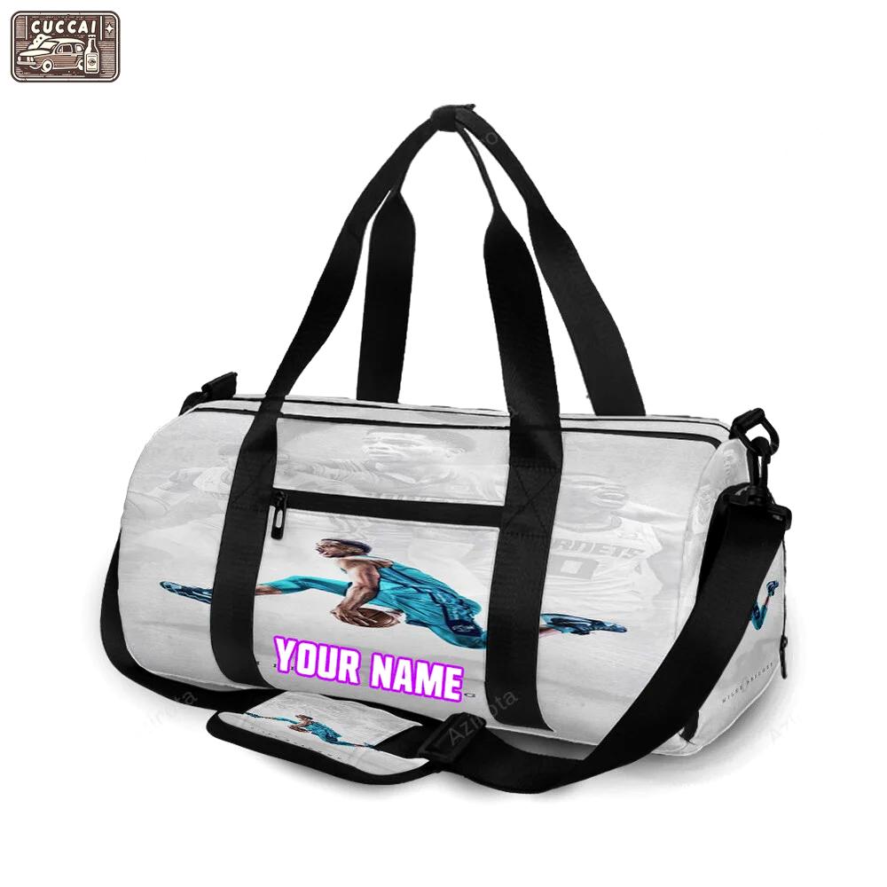 Charlotte hornets miles bridges1 personalized name travel bag gym bag 1884 Travel Bag