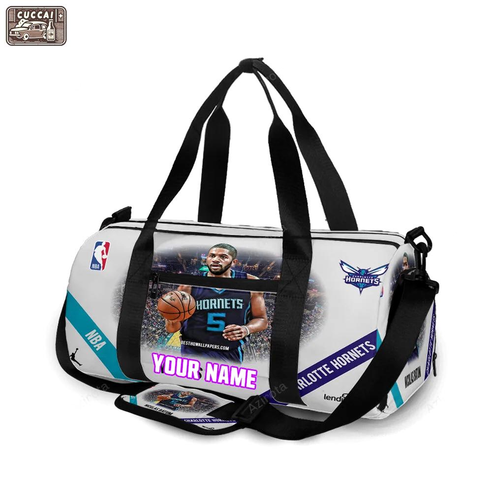 Charlotte hornets nicolas batum1 personalized name travel bag gym bag 459 Travel Bag