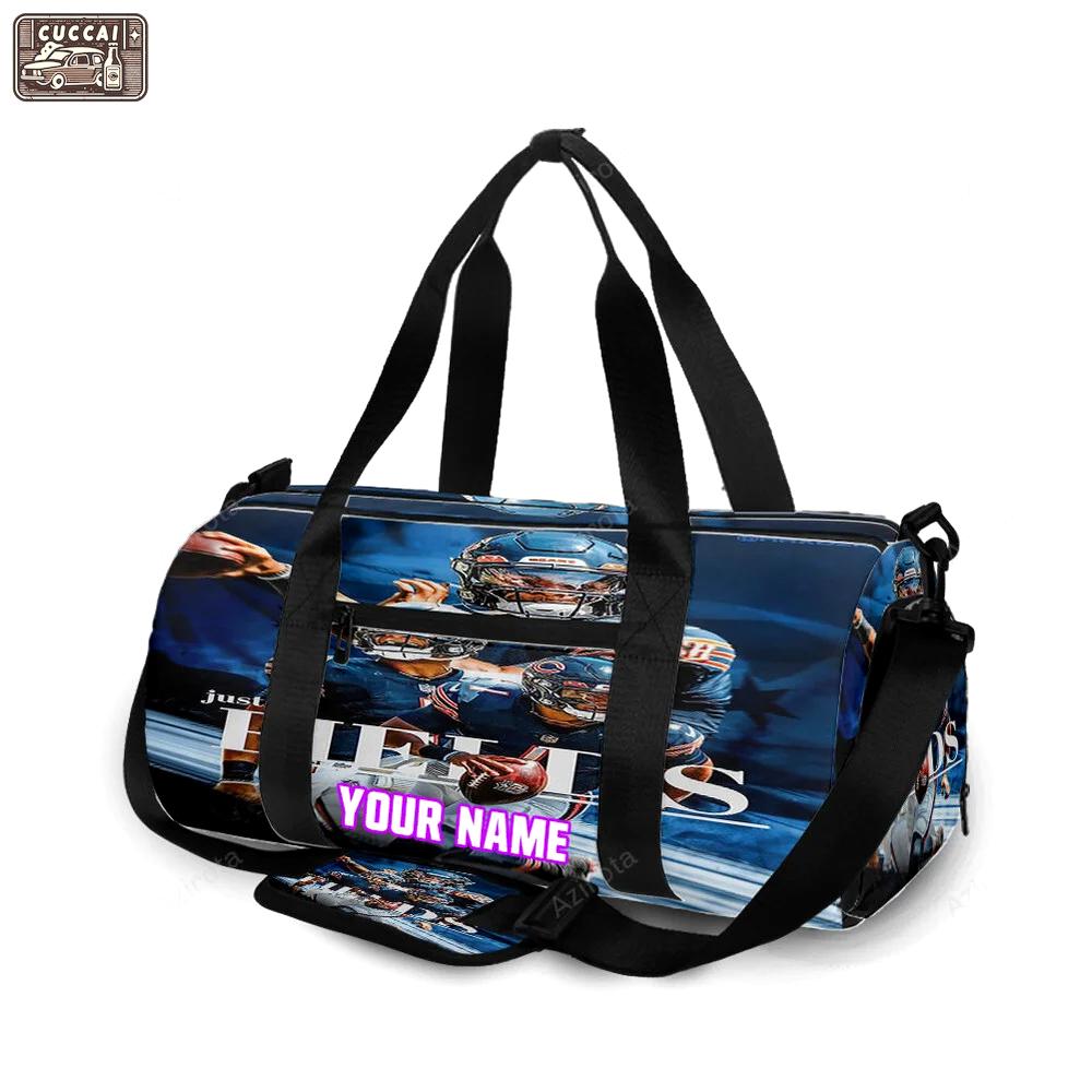 Chicago bears justin fields9 personalized name travel bag gym bag 2124 Travel Bag