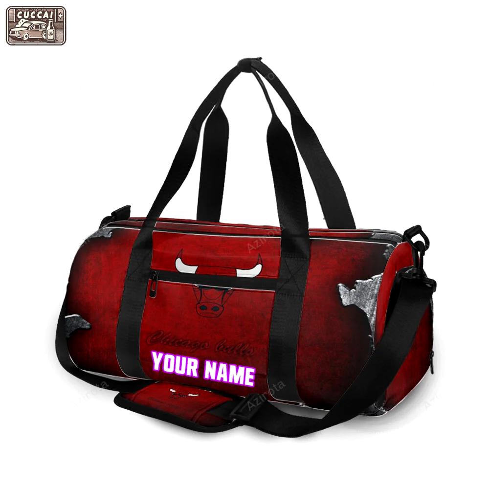 Chicago bulls emblem metal v26 personalized name travel bag gym bag 533 Travel Bag