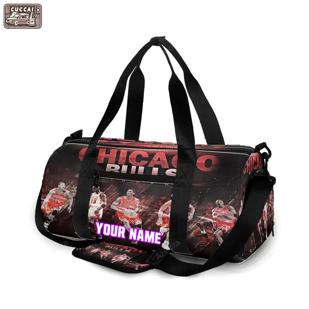 Chicago bulls emblem v39 personalized name travel bag gym bag 1913 Travel Bag