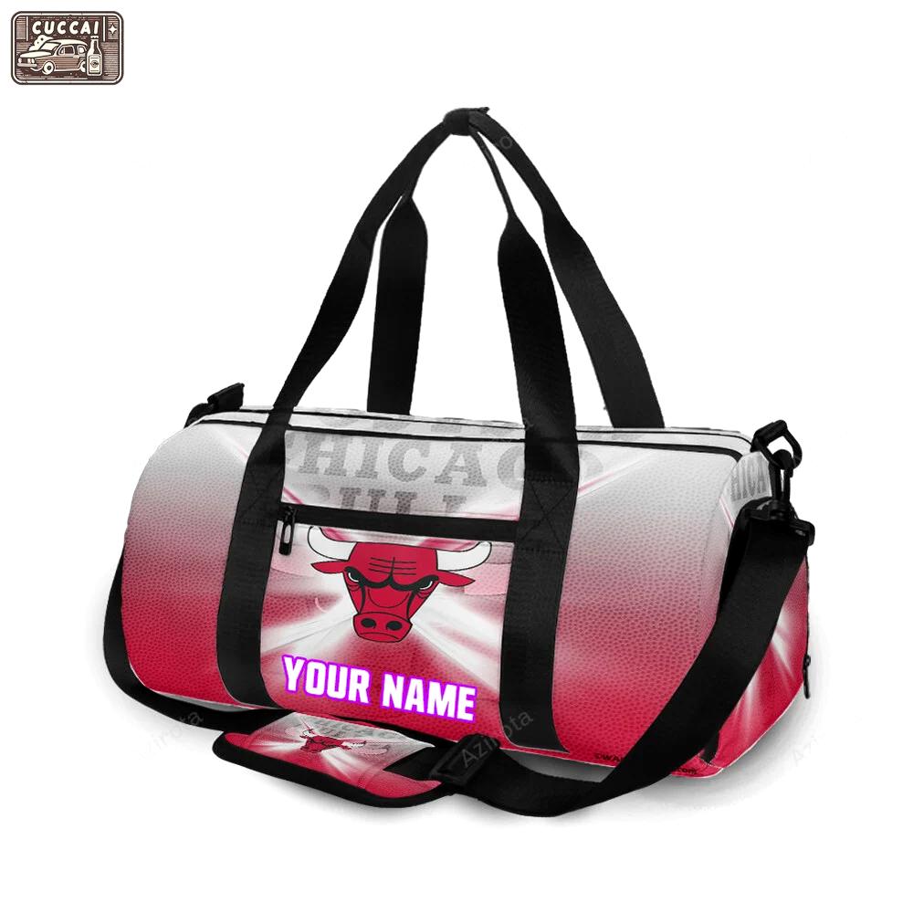 Chicago bulls emblem v5 personalized name travel bag gym bag 117 Travel Bag