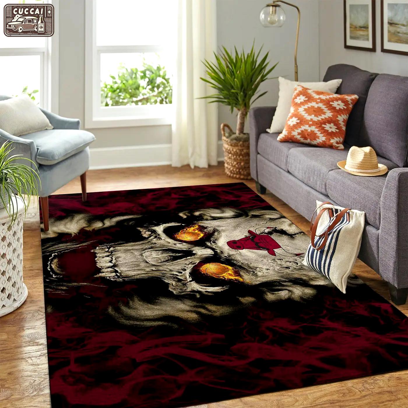 Chicago bulls nba area rugs skull style living room carpet rug regtangle carpet Rectangle Rug